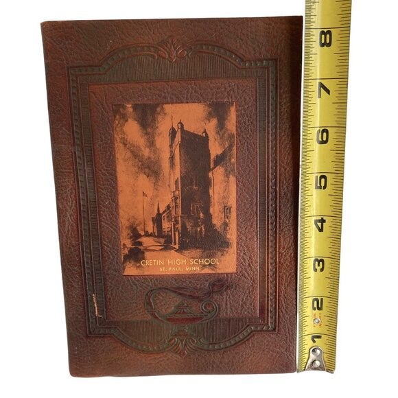 Vintage 1938 Cretin High School Diploma w/ Leather Cover St Paul, MN Minnesota - Picture 2 of 7